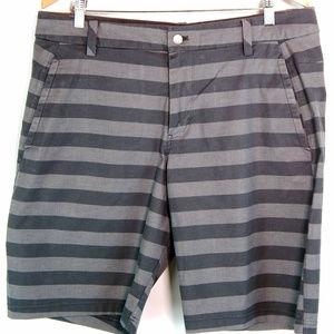 Lululemon Mens Shorts Size 38 Black & Grey Stripe